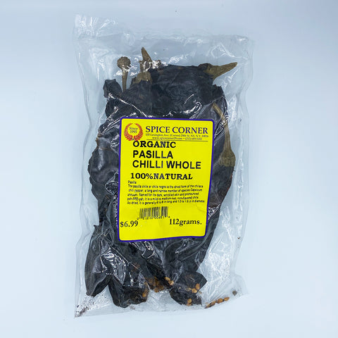 Pasilla Chilli Whole 3 OZS (84 grams.)